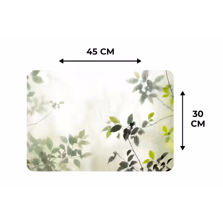 Placemat - 6 stuks - Blad - Schaduw - Natuur - Abstract - Groen — 3
