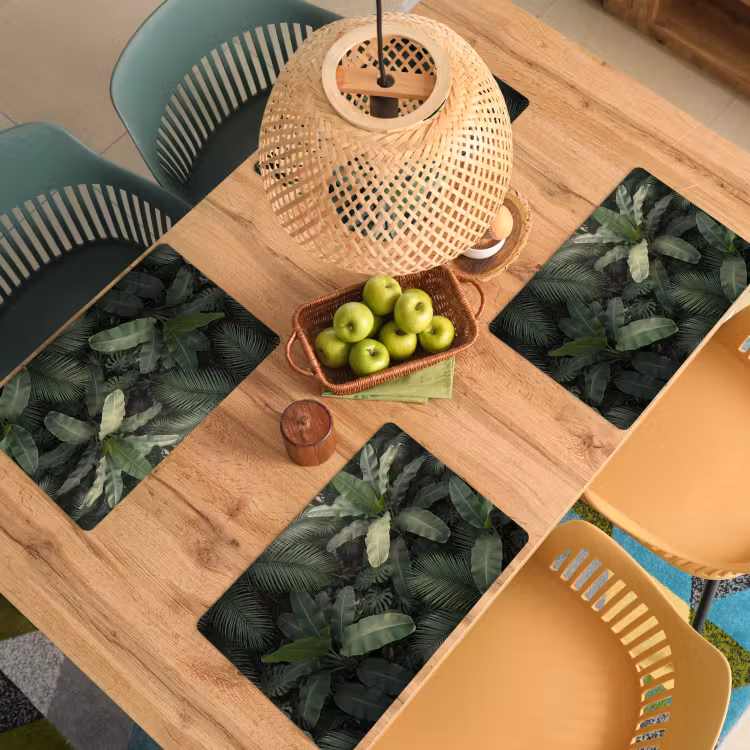 Placemat - 6 stuks - Bladeren - Groen - Tropisch - Natuur — 6