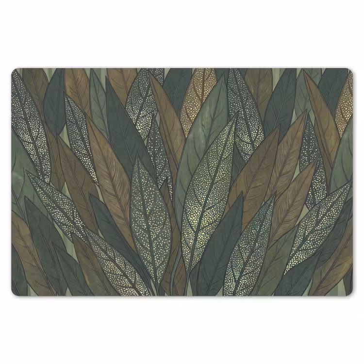 Placemat - 6 stuks - Bladeren - Patroon - Gestippeld - Natuur - Groen — 7
