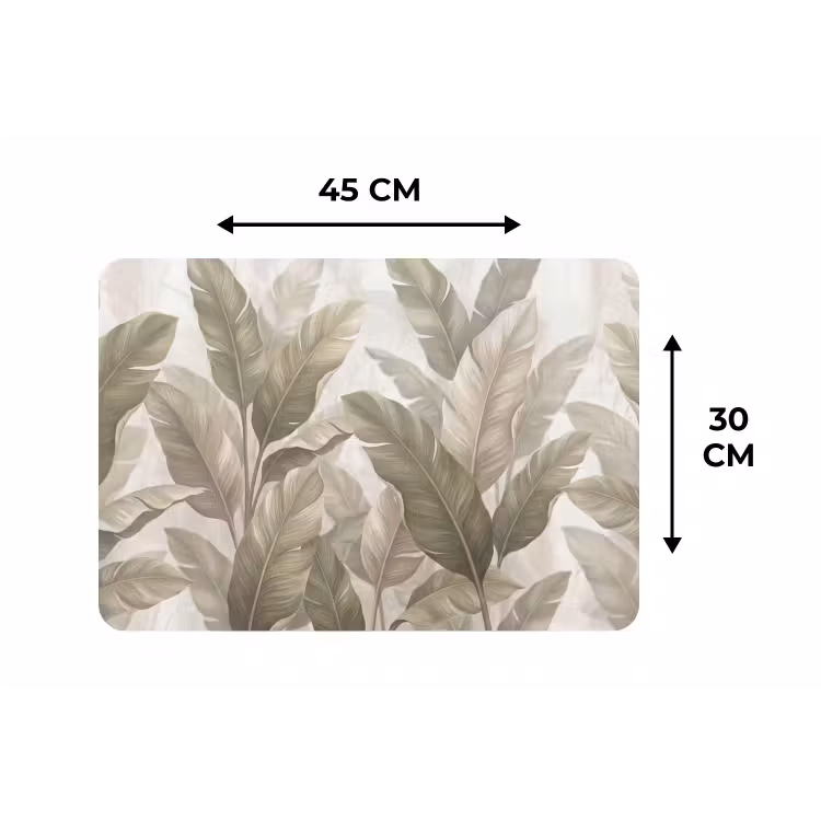 Placemat - 6 stuks - Bladeren - Tropisch - Natuur - Abstract - Beige — 3