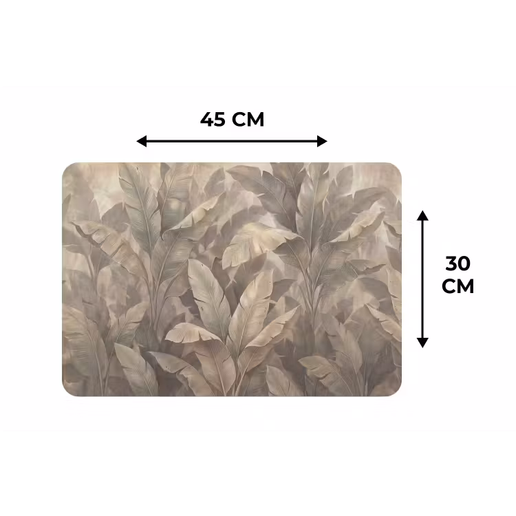 Placemat - 6 stuks - Bladeren - Tropisch - Natuur - Modern - Beige — 3