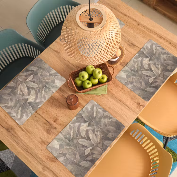Placemat - 6 stuks - Bladeren - Tropisch - Natuur - Modern - Beige — 6