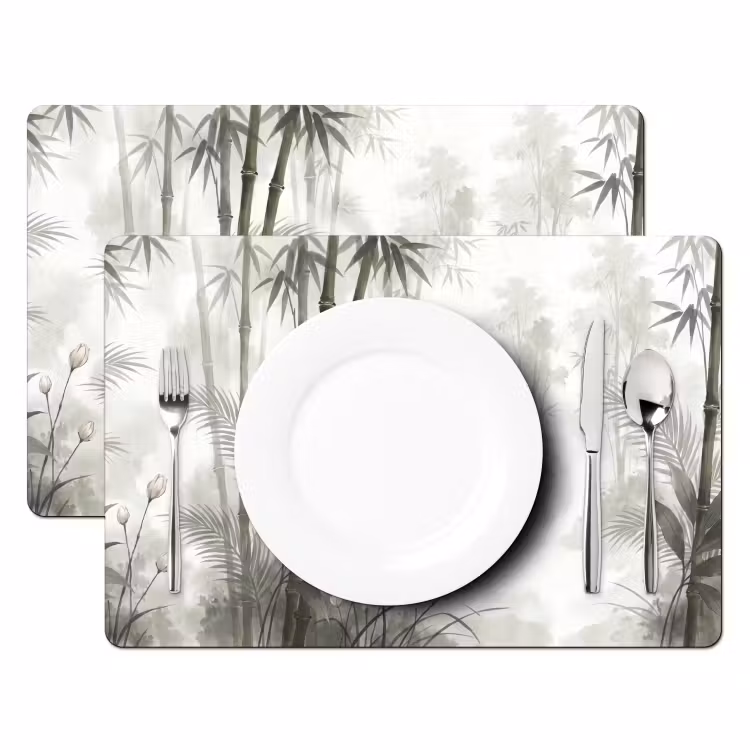 Placemat - 6 stuks - Bloemen - Knop - Tuin - Illustratie - Wit — 2