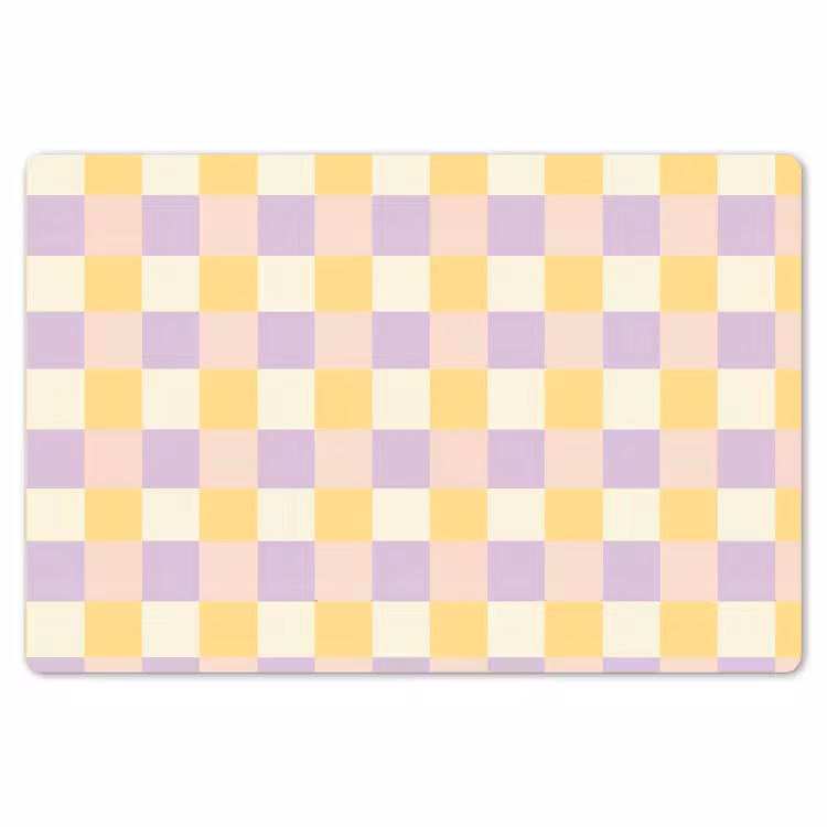 Placemat - 6 stuks - Blokjes - Lila - Geel — 7