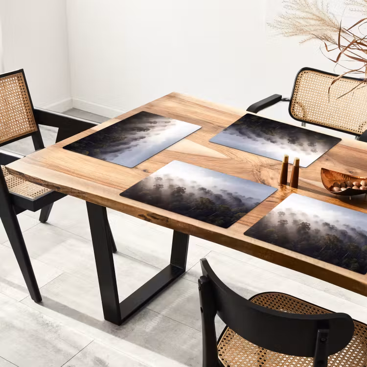 Placemat - 6 stuks - Bos - Mist - Natuur - Groen — 5