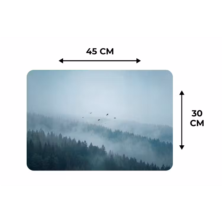 Placemat - 6 stuks - Bos - Mist - Vogels - Natuur - Groen — 3