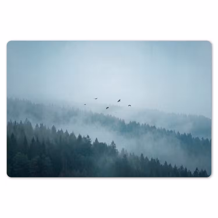 Placemat - 6 stuks - Bos - Mist - Vogels - Natuur - Groen — 7