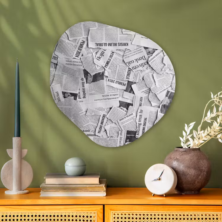 Organische vorm aluminium - Krant - Versnipperd - Textuur - Zwart-wit - Abstract — 2