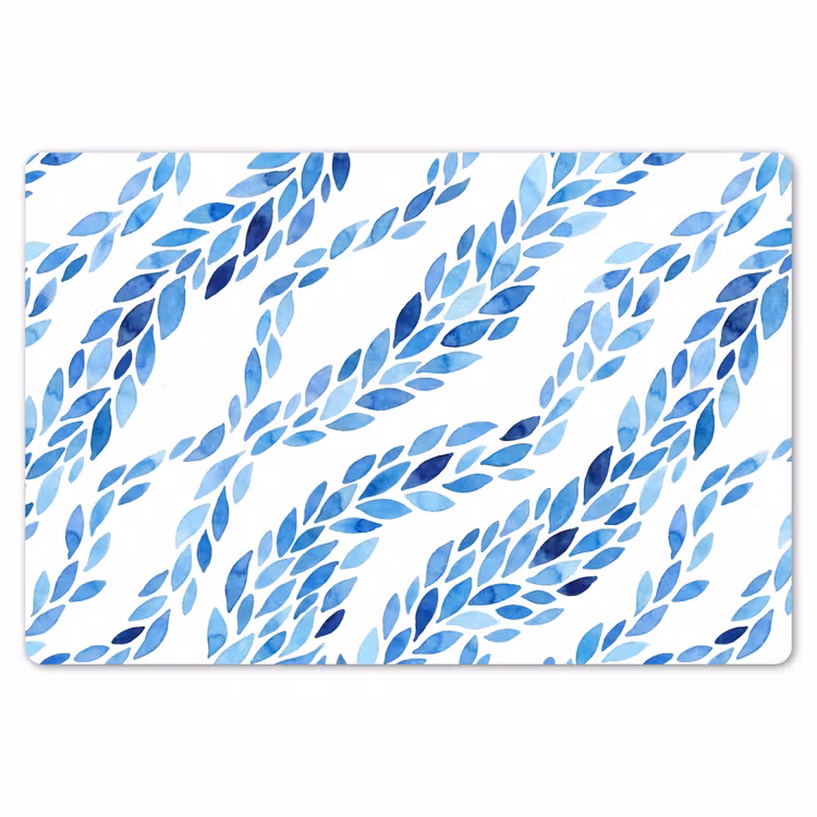 Placemat - 6 stuks - Bladeren - Aquarel - Patroon - Modern - Blauw — 7