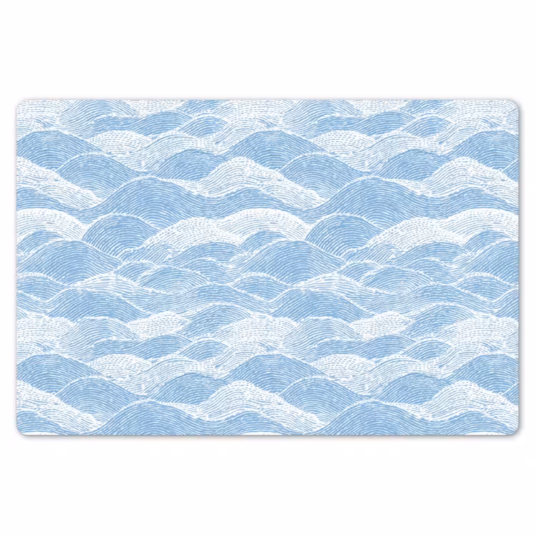 Placemat - 6 stuks - Blauw - Wit - Golven - Getekend — 7