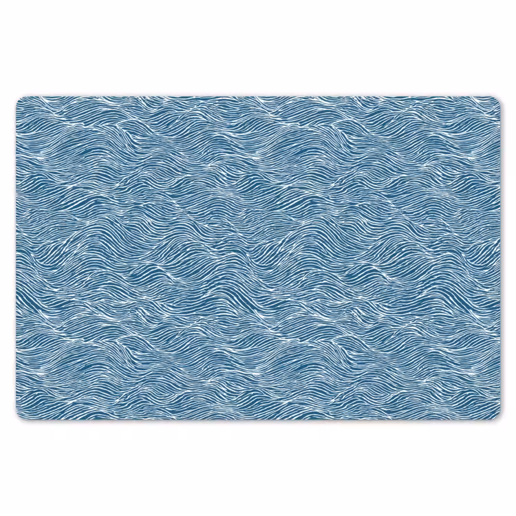 Placemat - 6 stuks - Blauw - Wit - Golven - Getekend - Textuur — 7