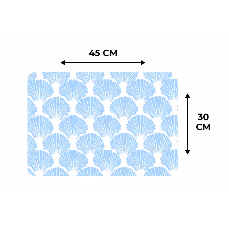Placemat - 6 stuks - Blauw - Wit - Schelpen - Grafisch - Structuur — 3