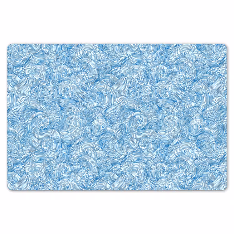 Placemat - 6 stuks - Blauw - Wit - Spiraal - Golven - Lijnen — 7