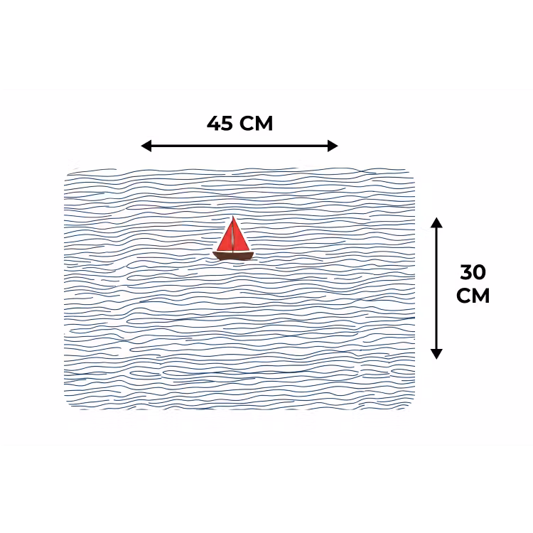 Placemat - 6 stuks - Boot - Water - Rood - Illustratie - Minimalistisch — 3