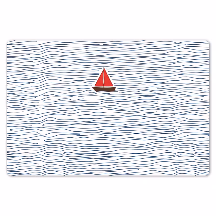 Placemat - 6 stuks - Boot - Water - Rood - Illustratie - Minimalistisch — 7