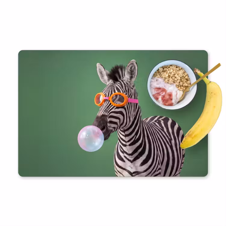 Placemat - 6 stuks - Dier - Bril - Bel - Modern - Groen — 1