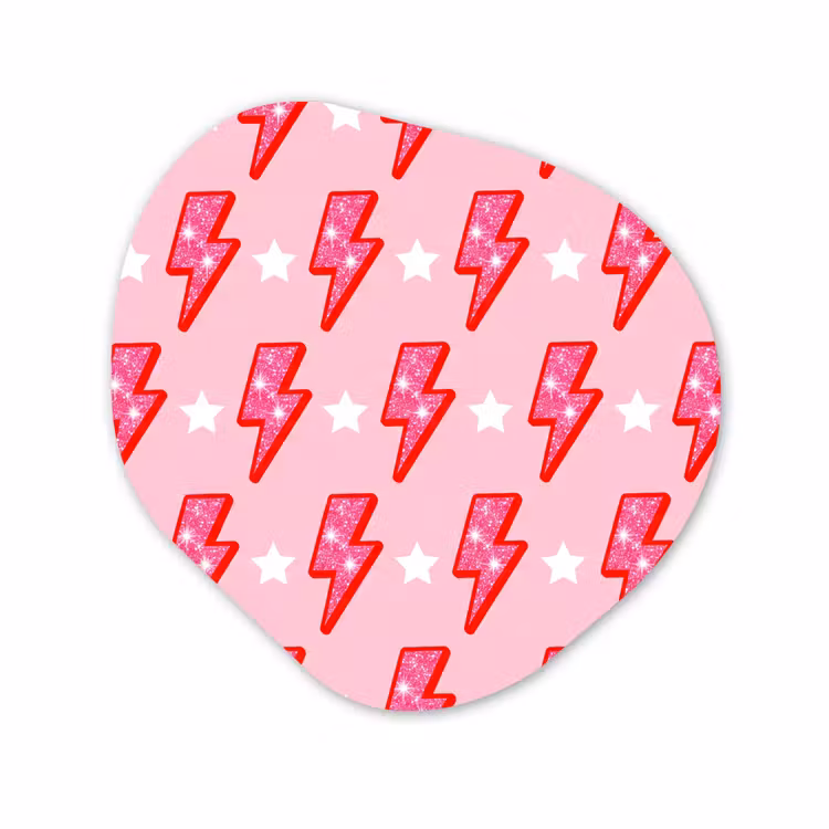 Organische vorm aluminium - Patroon - Bliksem - Ster - Glitter - Roze — 1