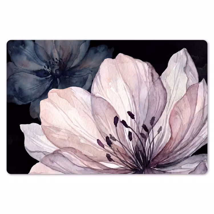 Placemat - 6 stuks - Bloemen - Aquarel - Modern - Roze - Donker — 7