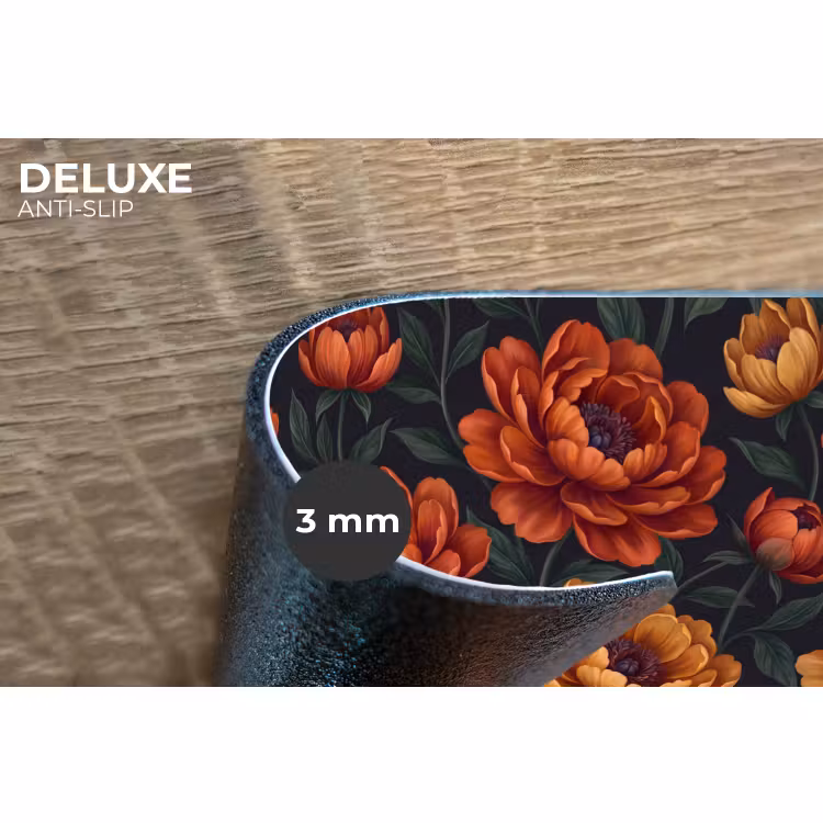 Placemat - 6 stuks - Bloemen - Bladeren - Natuur - Modern - Oranje — 4