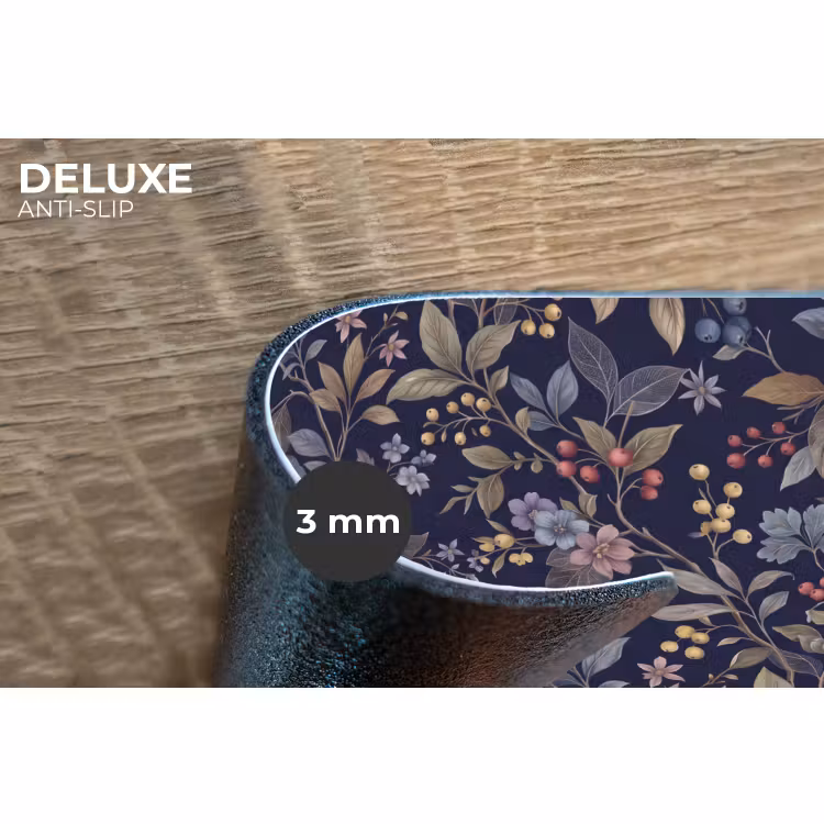 Placemat - 6 stuks - Bloemen - Bladeren - Patroon - Botanisch - Donkerblauw — 4