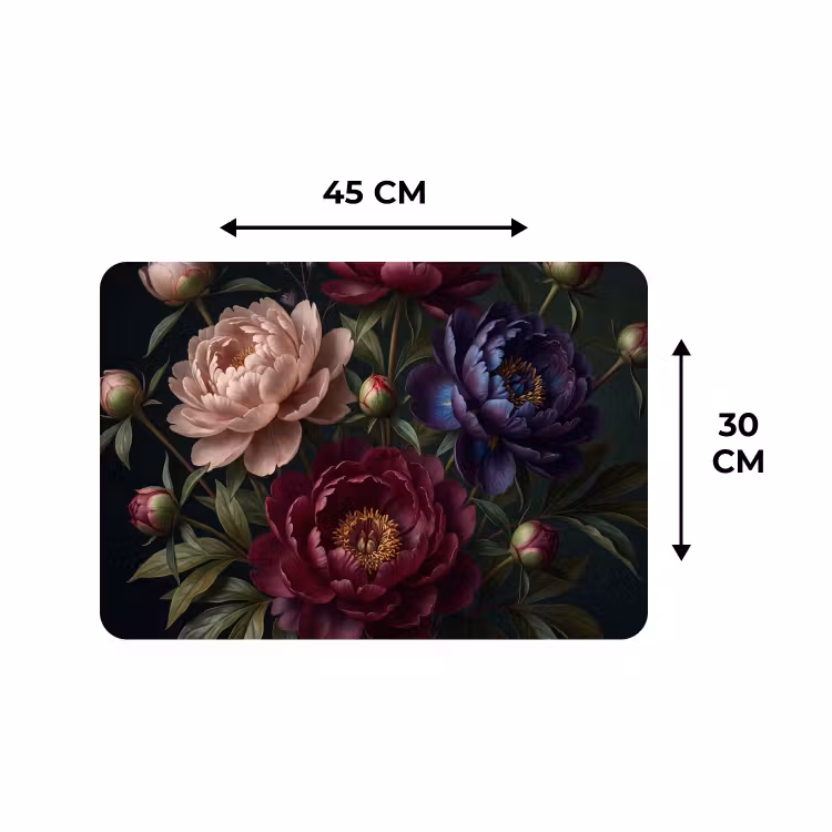 Placemat - 6 stuks - Bloemen - Boeket - Natuur - Modern - Donker — 3