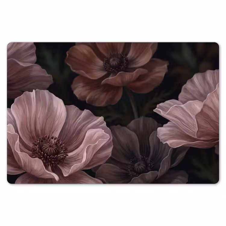 Placemat - 6 stuks - Bloemen - Natuur - Roze - Donker - Modern — 7