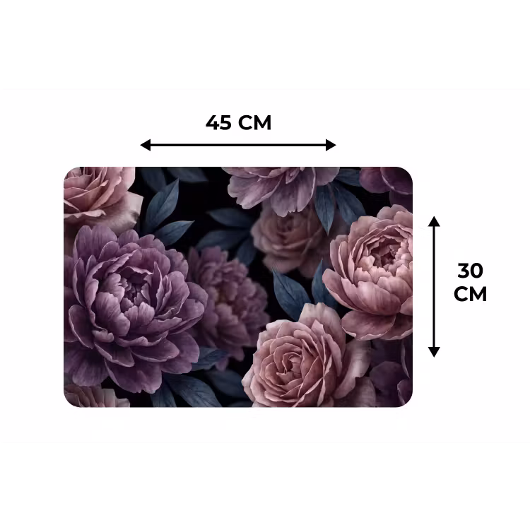 Placemat - 6 stuks - Bloemen - Patroon - Donker - Botanisch - Paars — 3