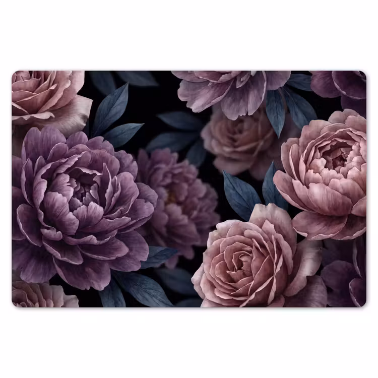 Placemat - 6 stuks - Bloemen - Patroon - Donker - Botanisch - Paars — 7