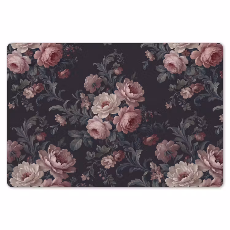 Placemat - 6 stuks - Bloemen - Patroon - Sierlijk - Roze - Donker — 7