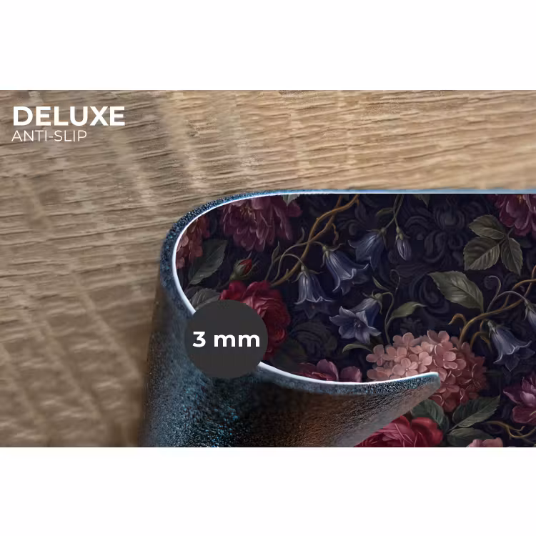 Placemat - 6 stuks - Bloemen - Rood - Klassiek - Donker - Patroon — 4