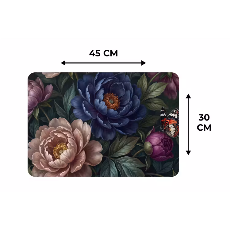 Placemat - 6 stuks - Bloemen - Vlinder - Natuur - Modern - Paars — 3