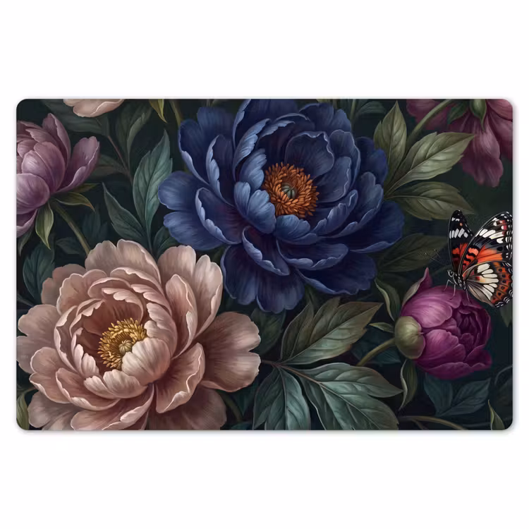 Placemat - 6 stuks - Bloemen - Vlinder - Natuur - Modern - Paars — 7