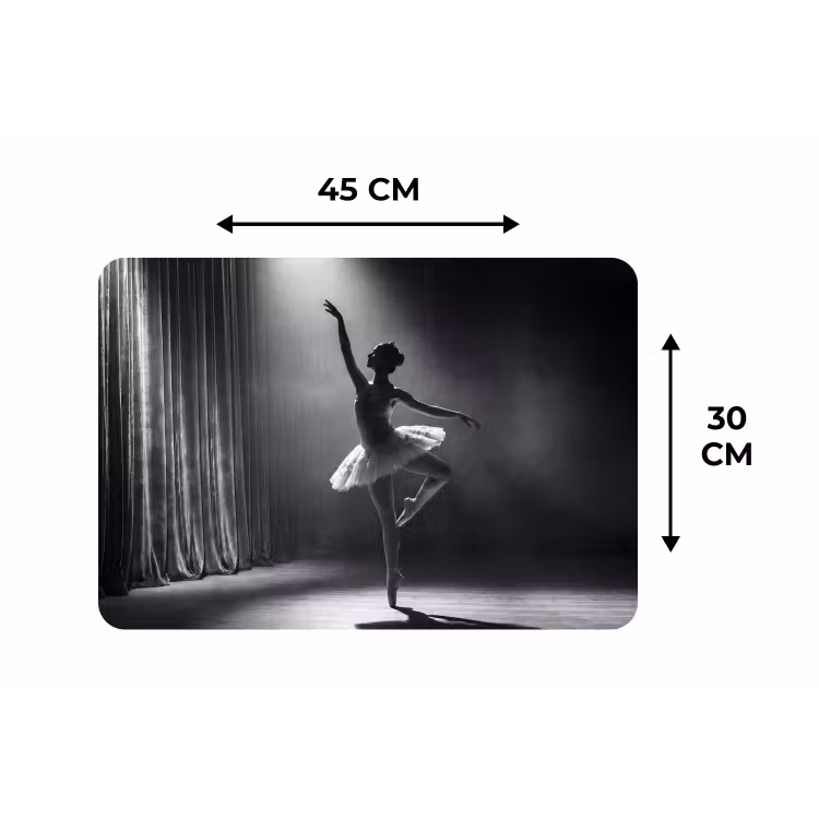 Placemat - 6 stuks - Danser - Podium - Zwart-wit - Kunst - Klassiek — 3
