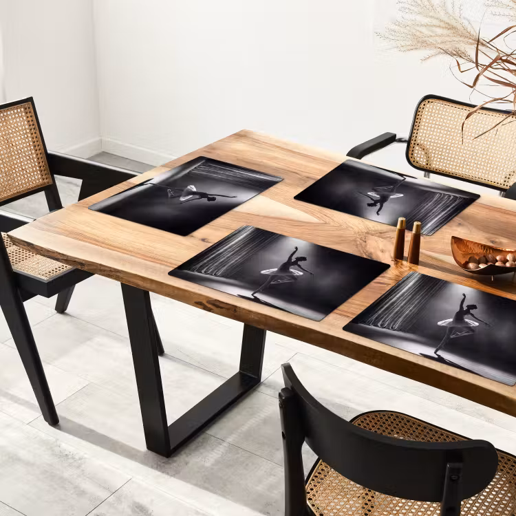 Placemat - 6 stuks - Danser - Podium - Zwart-wit - Kunst - Klassiek — 5