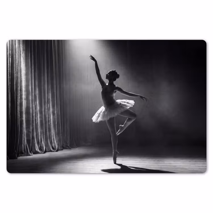 Placemat - 6 stuks - Danser - Podium - Zwart-wit - Kunst - Klassiek — 7