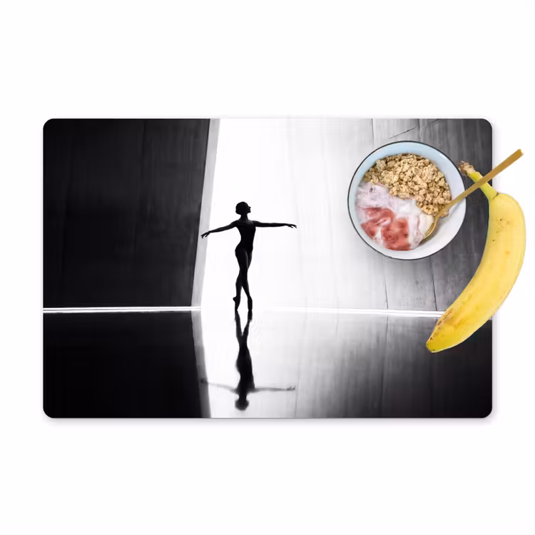Placemat - 6 stuks - Danser - Silhouette - Kunst - Modern - Zwart-wit — 1