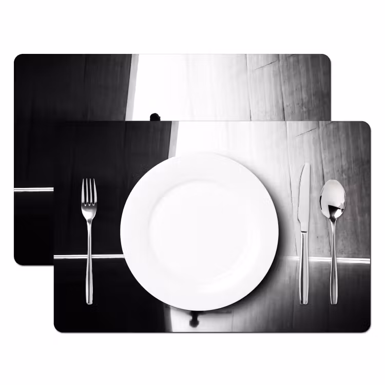 Placemat - 6 stuks - Danser - Silhouette - Kunst - Modern - Zwart-wit — 2