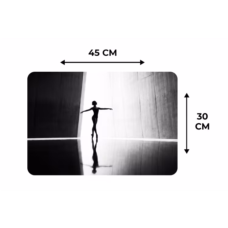Placemat - 6 stuks - Danser - Silhouette - Kunst - Modern - Zwart-wit — 3