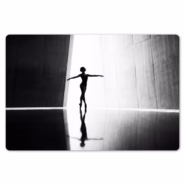 Placemat - 6 stuks - Danser - Silhouette - Kunst - Modern - Zwart-wit — 7