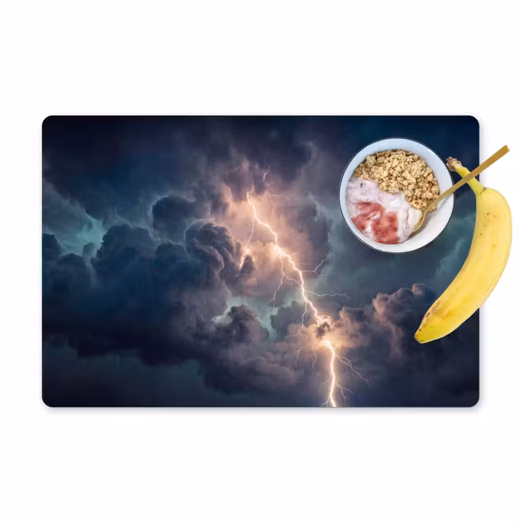 Placemat - 6 stuks - Bliksem - Storm - Natuur - Donker — 1
