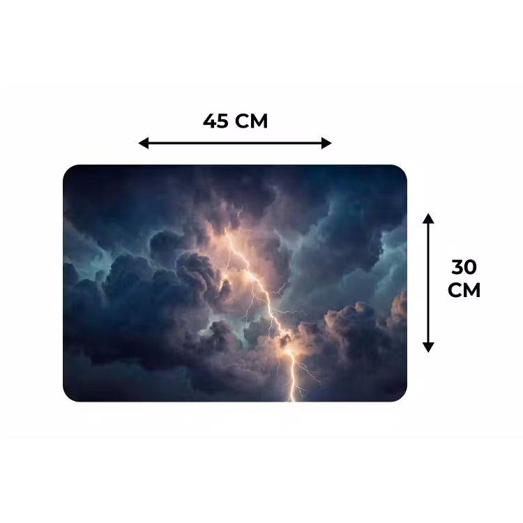 Placemat - 6 stuks - Bliksem - Storm - Natuur - Donker — 3