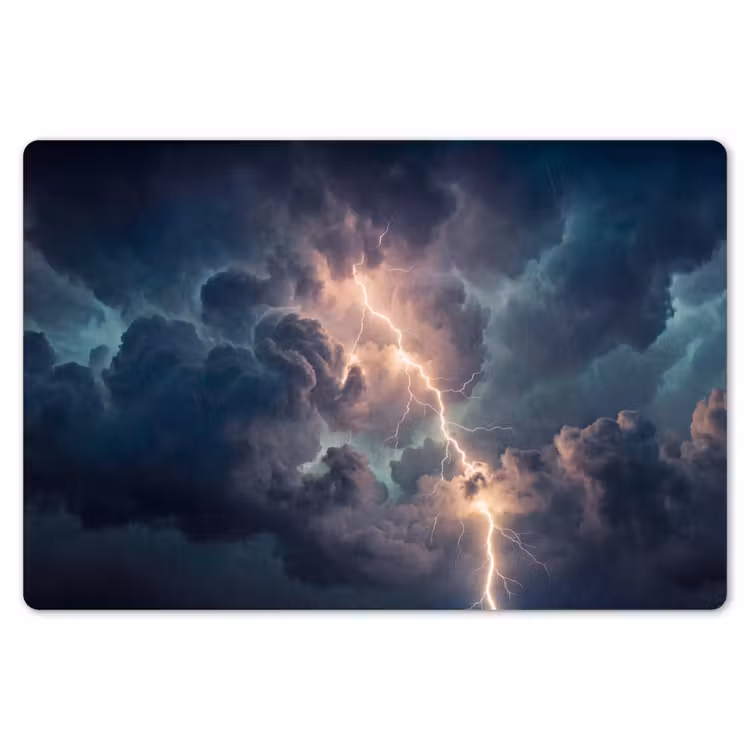 Placemat - 6 stuks - Bliksem - Storm - Natuur - Donker — 7