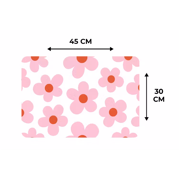 Placemat - 6 stuks - Bloemen - Patroon - Modern - Roze - Wit — 3
