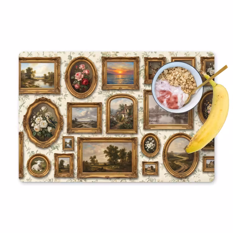 Placemat - 6 stuks - Bloemen - Roze - Stilleven - Klassiek — 1