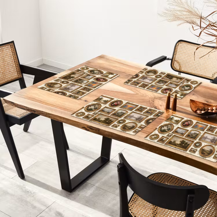 Placemat - 6 stuks - Bloemen - Roze - Stilleven - Klassiek — 5