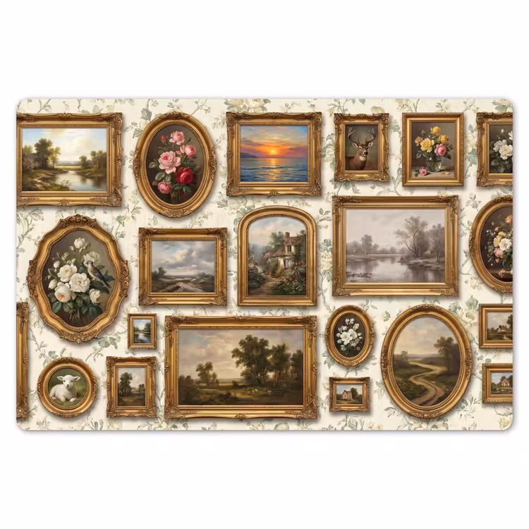 Placemat - 6 stuks - Bloemen - Roze - Stilleven - Klassiek — 7