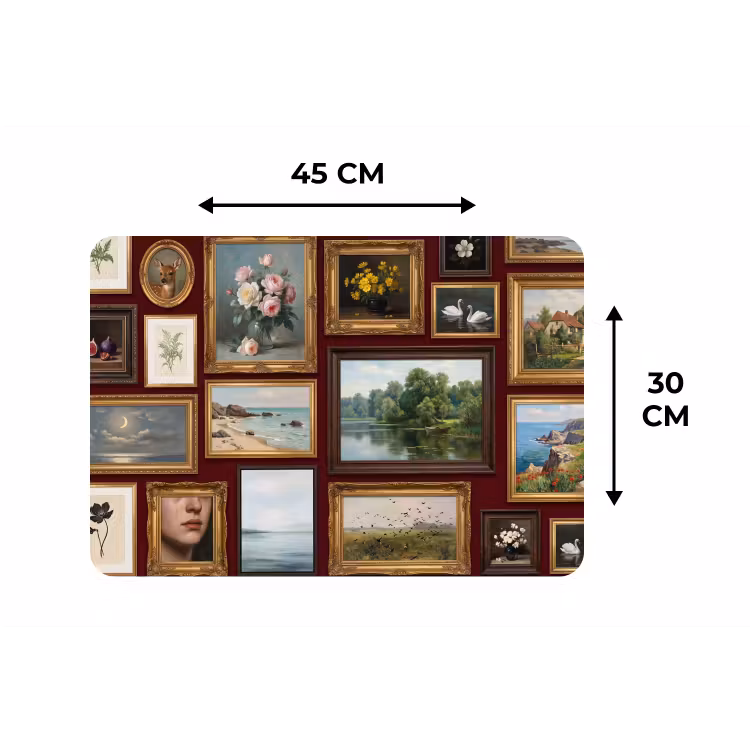 Placemat - 6 stuks - Bloemen - Vaas - Klassiek - Kunst - Rood — 3