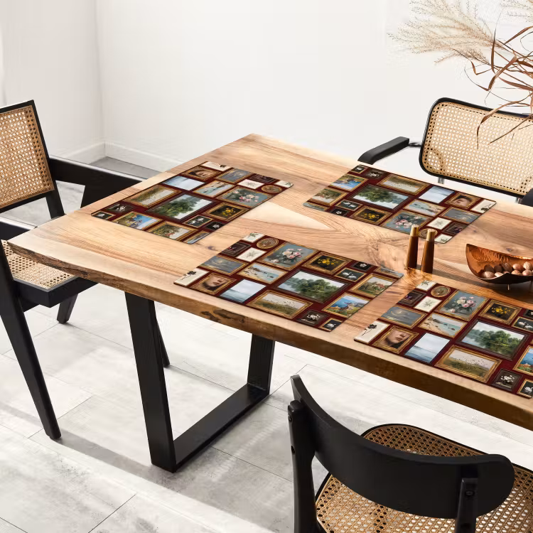 Placemat - 6 stuks - Bloemen - Vaas - Klassiek - Kunst - Rood — 5