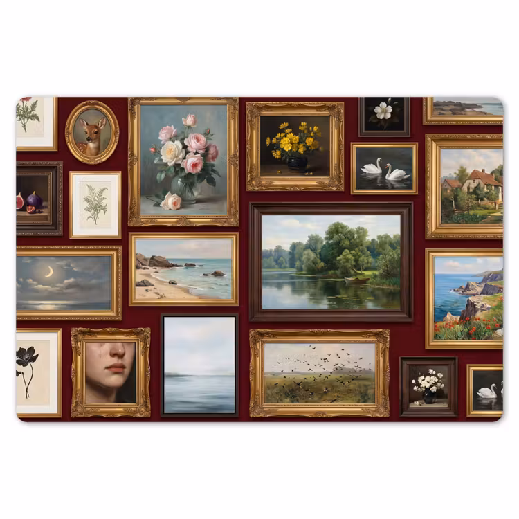 Placemat - 6 stuks - Bloemen - Vaas - Klassiek - Kunst - Rood — 7