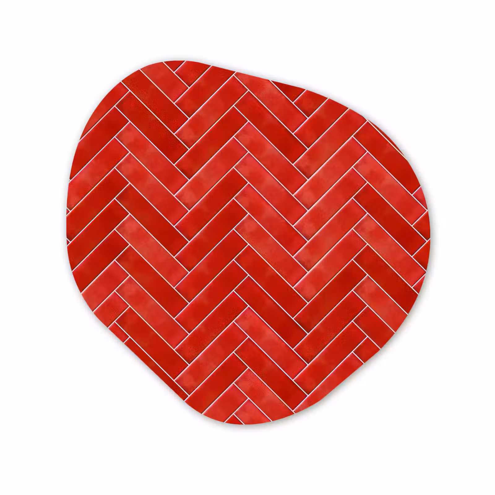 Organische vorm aluminium - Visgraat - Tegel - Rood — 1
